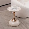 FONTOI Mermaid Tail End Table, Metal Pedestal Table, Accent Table for Living Room Bedroom Office, White, 15.7"*21.2"*15.7" - 2 of 4