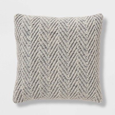 Square Knit Herringbone Throw Pillow Gray - Threshold™