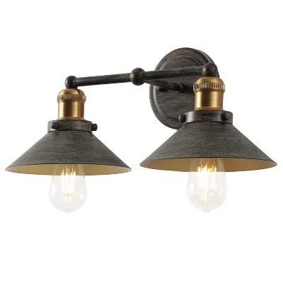 rustic dark gray/brass gold