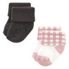 Hudson Baby Infant Girl Cotton Rich Newborn and Terry Socks, Blush Flower - image 4 of 4