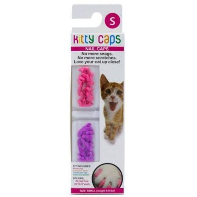 Kitty Caps Hot Purple and Pink Cat Grooming Tool - S - 3pk