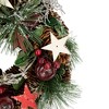 Northlight 10" Unlit Stars, Berries and Pine Cones Pine Christmas Wreath - 3 of 3