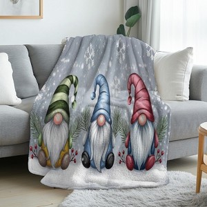 Lomsoe Flannel Blanket Soft, Warm, Whimsical Design Print Pattern, Suitable for Sofa, Bed, Living Room, All Season, Christmas Room Decor. - 1 of 4