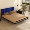 GAOMON Bed Frame,Platform Bed Frame with Velvet Headboard,Heavy Duty Metal Bed Frame with 15 Strong Slats Support, Box Spring Optional,Easy Assembly - 2 of 4