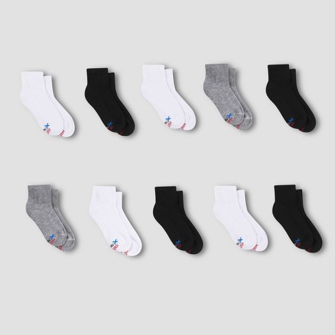 Hanes Boys' X-temp Ankle 10pk Athletic Socks - color May Vary L : Target