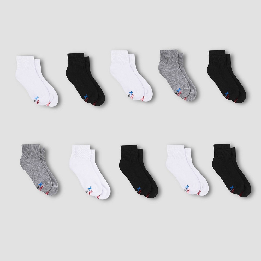 Hanes Boys' X-Temp Ankle 10pk Athletic Socks - Color May Vary size L, One Color