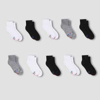 Hanes Boys' X-Temp Ankle 10pk Athletic Socks - Colors May Vary