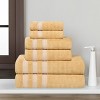 Zero Twist Cotton Ribbed Modern Geometric Border Assorted 6 Piece Bathroom Towel Set by Blue Nile Mills - 2 of 4