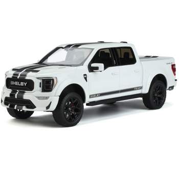 2022 Ford Shelby F-150 Pickup Truck White with Black Stripes 1/18 Model Car by GT Spirit