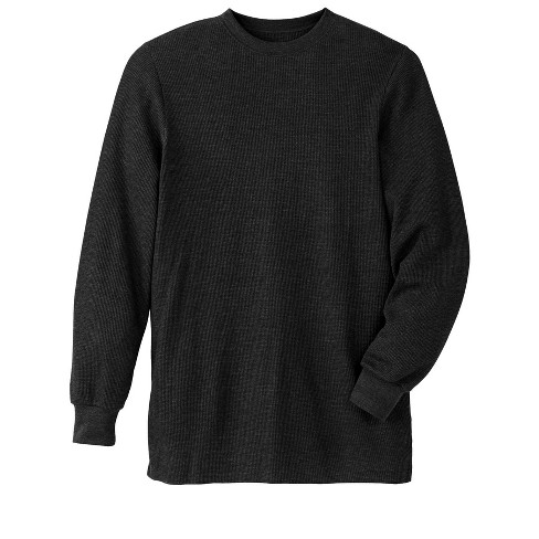 KingSize Men's Big & Tall Heavyweight Thermal Underwear Crewneck Tee - Big  - 5XL, Black