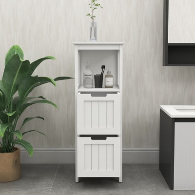 Modern Triangle Freestanding Bathroom Storage Cabinet with Adjustable  Shelves White-ModernLuxe