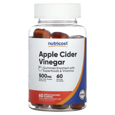 Nutricost Apple Cider Vinegar Gummies, Apple, 500 mg, 60 Gummies