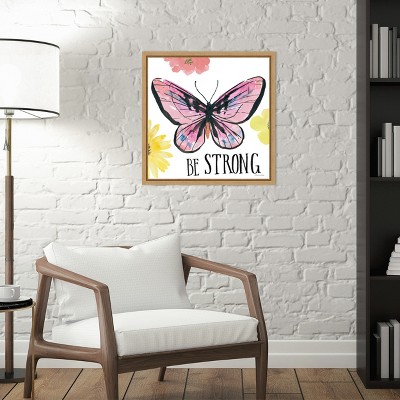 Beautiful Butterfly I Framed Canvas Print with Inspirational Message