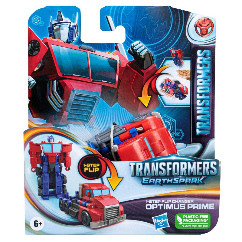 Transformers EarthSpark 1-Step Flip Changer Optimus Prime Action Figure, 3 of 6