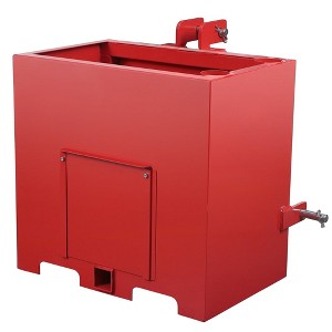 Ballast Box 3 Point Category 1 Tractor, 800lbs Capacity Tractor Ballast with 2" Hitch Receiver, Fits Category 1 Tractor Attachment - 1 of 4