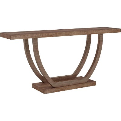 Tribesigns 63 Inches Farmhouse Wood Console Table for Entryway, Narrow Long Foyer Sofa Table with Geometric Legs for Hallway, Entrance, Living Room