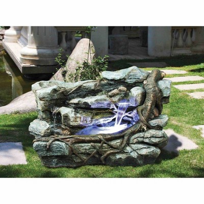 Staggered Rock Canyon Cascading Garden Fountain - Acorn Hollow