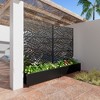 SpassWay Black Metal Planter Box with Trellis Raised Garden Bed with Arbor Privacy Screen with Wheels - 4 of 4