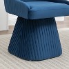 SEYNAR Modern Velvet 360 Degree Swivel Armless Dining chair Set of 6 - 3 of 4