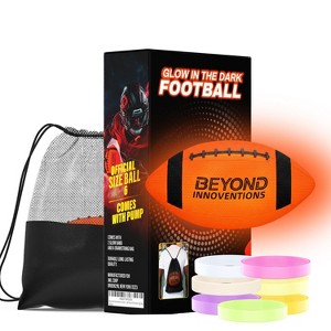 Beyond Innoventions Glow in the Dark Football – Light Up Size 6 Football for Boys & Girls 8–15 | Includes 2 Light Up Bands & Drawstring Bag - 1 of 4