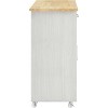 Modway Culinary Rolling Kitchen Cart with Storage in White Natural - 3 Tiers Kitchen Island on Wheels with Spice Rack, Functional as a Coffee Station - 2 of 3