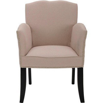 Rachel Arm Chair W/ Silver Nail Head - Taupe - Safavieh