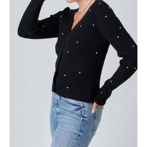 Women's Rhinestone Detail Cardigan - Baevely by Wellmade - 1 of 2