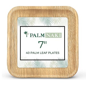 Palm Naki Small Square Palm Leaf Plates (40 Count) - Eco-Friendly, Compostable - 1 of 4