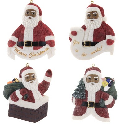 Holiday Ornament 3.25" Santa Claus Christmas Chimney List Tree  -  Ornament Sets