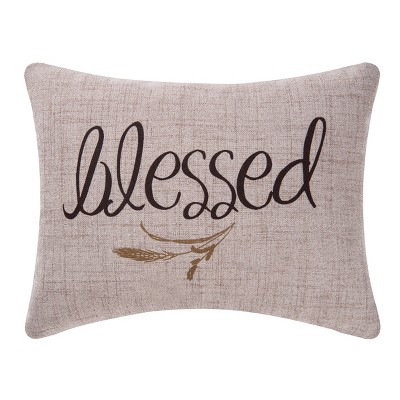 C&F Home 12" x 15" Farmhouse "Blessed" Script Wheat Sprig Printed Accent Throw Pillow