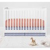 Bacati - Aztec Print Emma Coral Mint Navy 4 pc Crib Bedding Set with Diaper Caddy - 4 of 4