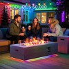 BDELITE 50,000 BTU Outdoor Fire Pit Table with LED Light, Propane Tank, Windshield, Glass Stone and Rain Cover-42*20*12 Inch, Brown - 4 of 4