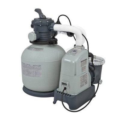 Intex 1600 GPH Saltwater System & Sand Filter Pump Set for Above Ground Pools