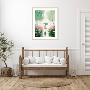 Amanti Art Walking Through Tulips in The Rain by Incado Wood Framed Wall Art Print - 1 of 4