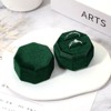Unique Bargains Velvet Octagon Wedding Proposal Engagement 2 Slot Jewelry Storage Ring Box - 4 of 4