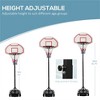 YONWAY Portable Basketball Hoop Stand, 5.1-6.9ft Height-Adjustable Basketball System with 29'' Backboard and Wheels for Indoor and Outdoor, White - 4 of 4