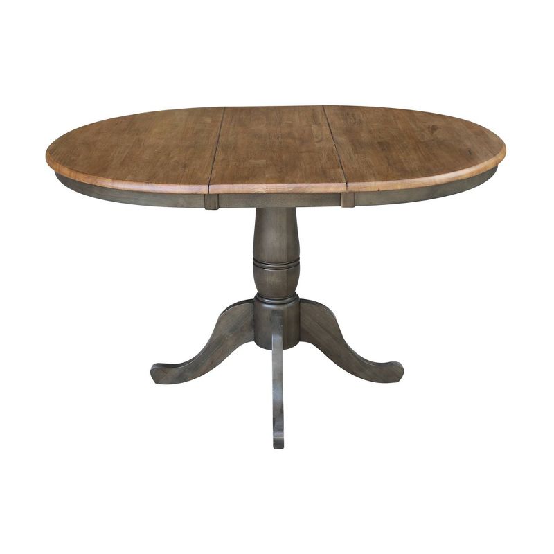 36" Kyle Round Top Table with Leaf Tan/Washed Coal - International Concepts, 6 of 12