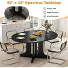 Zevemomo 43"-59" Expandable Dining Table, for 4-6, with Removable Leaf, Trestle X-Shaped Base & Metal Track for Dining Room, Living Room-Black - 3 of 4