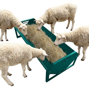 COZONY Heavy Duty Steel Livestock Feeding Trough, 22 Gallon 45.13" Hay Feeder for Horses, Goats, Sheep, Cattle & Alpacas, Large Farm Feeder - 1 of 4