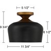 Possini Euro Design Davina Modern Ceiling Light Semi Flush Mount Fixture 11 3/4" Wide Matte Black Gold Metal for Bedroom Kitchen Living Room Hallway - 4 of 4