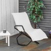 Resenkos Outdoor Folding Rocking Chair, Foldable Chaise Lounge Pool Chair, Zero Gravity Lounge Chair With Armrests for Sun Tanning, Cream White - 3 of 4