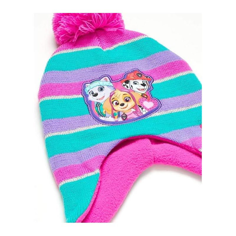 Paw Patrol Girls Winter Hat and 2 Pair Mittens or Gloves, Kids Age 2-7, 2 of 6