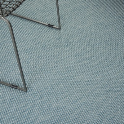 Aqua Solstice Flat Woven 4' x 6' Reversible Outdoor Rug
