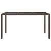 vidaXL Garden Dining Table Brown 59.1x35.4x29.5 in Poly Rattan - 3 of 4