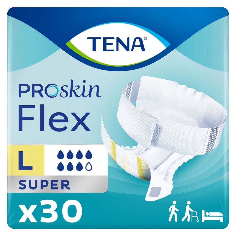 TENA ProSkin Flex Super Belted Incontinence Undergarment, Heavy Absorbency, Unisex Size 16, 30 Count, 30 Packs, 30 Total, 1 of 4