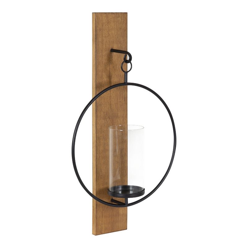 Kate and Laurel Maxfield Wood and Metal Wall Sconce, 1 of 12