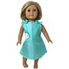 Doll Clothes Superstore Handmade Mint Bow Dress with Flower Appliqué for 18-Inch Dolls - 2 of 4