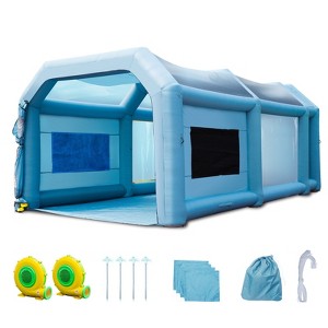 VEVOR 23x13x8.5ft Inflatable Paint Booth,Inflatable Spray Booth,High Powerful 480W+750W Blowers Spray Booth Tent,Car Paint Tent Air Filter System,Blue - 1 of 4