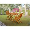 East West Furniture 3-Pc Patio Outdoor Dining Set Contains a Folding Outdoor Table & 2 Wood Folding Chairs Suitable for Garden, Terrace, Bistro - 2 of 4