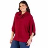 24seven Comfort Apparel Plus Size Cowl Neck Dolman Sleeve Sweater Top - 2 of 4